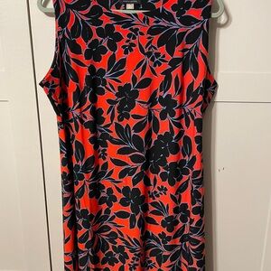 Tommy Hilfiger Red and Black Floral Midi Dress